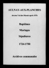 Aulnay-aux-Planches. Baptêmes, mariages, sépultures 1724-1750