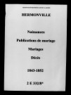 Hermonville. Naissances, publications de mariage, mariages, décès 1843-1852