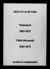 Heiltz-le-Hutier. Naissances et tables décennales des naissances, mariages, décès 1863-1872