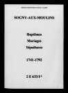 Sogny-aux-Moulins. Baptêmes, mariages, sépultures 1741-1792