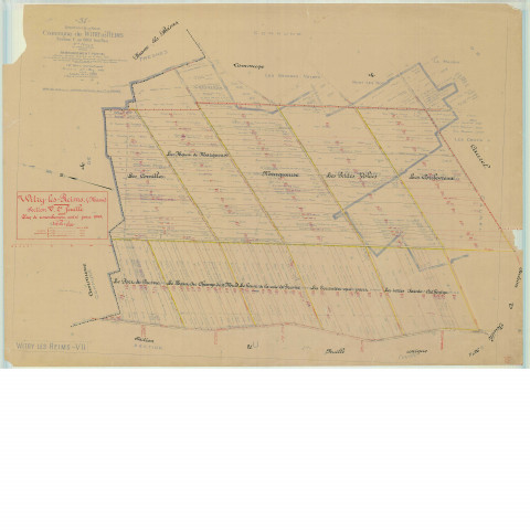 Witry-lès-Reims (51662). Section V2 échelle 1/2500, plan mis à jour pour 1949, plan non régulier (papier).