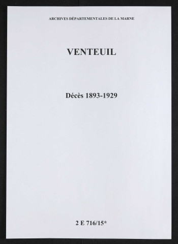 Venteuil. Décès 1893-1929
