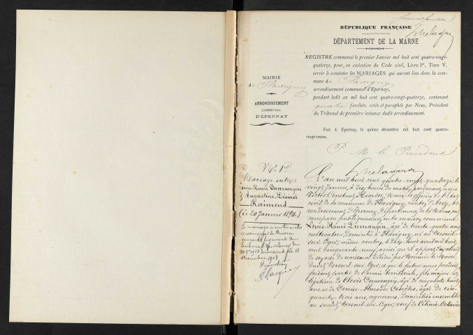 Flavigny. Mariages 1893-1900 et 1902-1929. Décès 1901