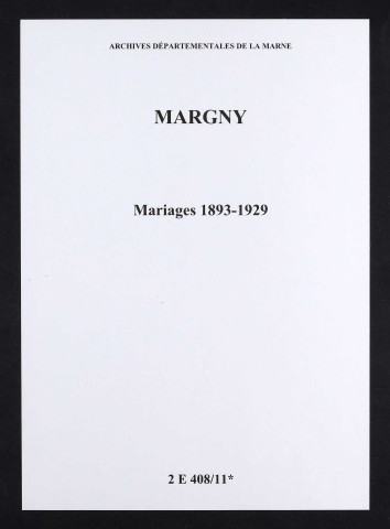 Margny. Mariages 1893-1929