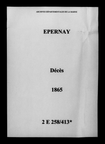 Épernay. Décès 1865