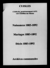 Cuisles. Naissances, mariages, décès 1883-1892
