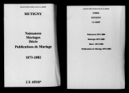 Mutigny. Naissances, mariages, décès, publications de mariage 1873-1882