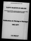 Ablois. Publications de mariage, mariages 1863-1877