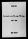 Reuves. Publications de mariage, mariages 1863-1892