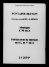 Bethon. Mariages, publications de mariage 1793-an X