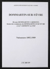 Dommartin-sur-Yèvre. Naissances 1892-1909