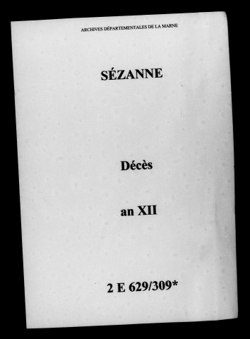 Sézanne. Décès an XII