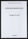 Fontaine-Denis-Nuisy. Mariages 1913-1929