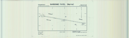 Barbonne-Fayel (51036). Section ZD 1 échelle 1/2000, plan remembré pour 01/01/2007, plan régulier de qualité P5 (calque)