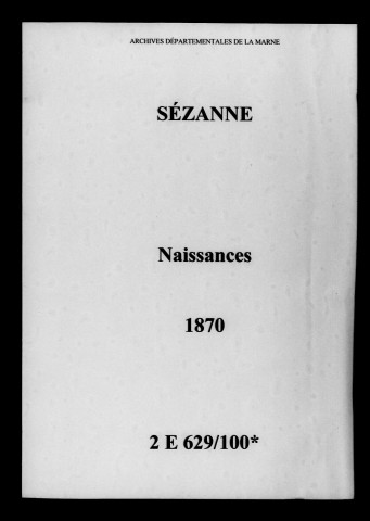 Sézanne. Naissances 1870
