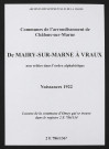 Communes de Mairy-sur-Marne à Vraux de l'arrondissement de Châlons. Naissances 1922