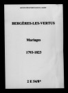 Bergères-lès-Vertus. Mariages 1793-1823