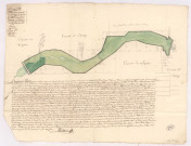 Plan, procès-verbal et bornage et division en deux parties du Pré marais de Cauroy et Loivre (1768), Pierre Villain