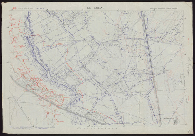 Le Godat : 14 juin 1918 . Service géographique de l'Armée]. 1918 