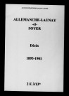 Allemanche-Launay-et-Soyer. Décès 1893-1901