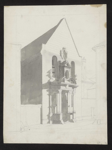 Façade de la chapelle de l'ancien couvent de Bénédictines de Vinetz à Châlons