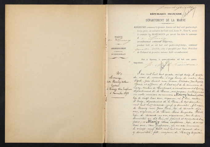 Lucy. Mariages 1893-1929