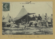 MOURMELON-LE-GRAND. 42-Camp de Châlons. Sous la Tente.
(54 - Nancyimp. Réunies de NancyPhotot. A. B. et Cie).[avant 1914]