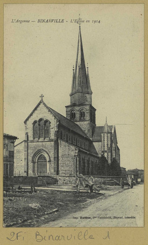BINARVILLE. L'Argonne-Binarville-L'Église en 1914.
(51 - Sainte-MenehouldMartinet).Sans date