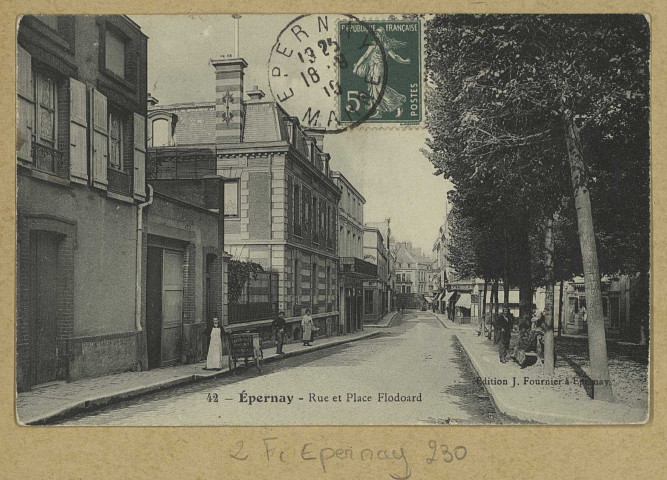 ÉPERNAY. 42-Rue et place Flodoard.
EpernayÉdition J. Fournier.[vers 1910]
