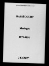Rapsécourt. Mariages 1871-1891