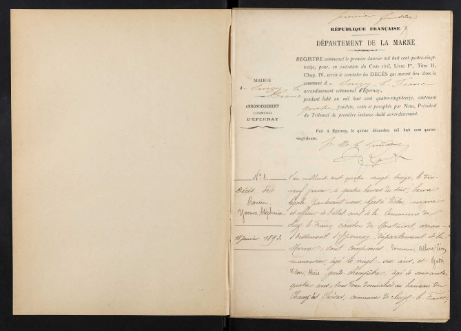 Suizy-le-Franc. Décès 1893-1929