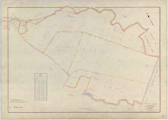 Cheppes-la-Prairie (51148). Section ZN échelle 1/2000, plan remembré pour 1964, plan régulier (papier armé)