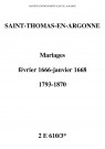 Saint-Thomas. Mariages 1666-1870