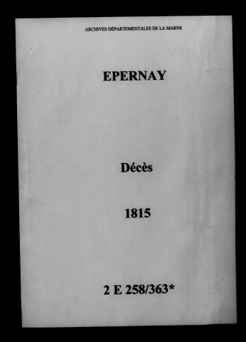 Épernay. Décès 1815