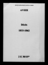 Avize. Décès 1833-1862