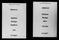 Drosnay. Naissances, mariages, décès 1792-1812