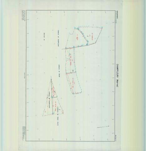 Champfleury (51115). Section Z échelle 1/2000, plan remembré pour 2007, contient une extension sur Reims HI et sur Trois-Puits Z, plan régulier de qualité P5 (calque).