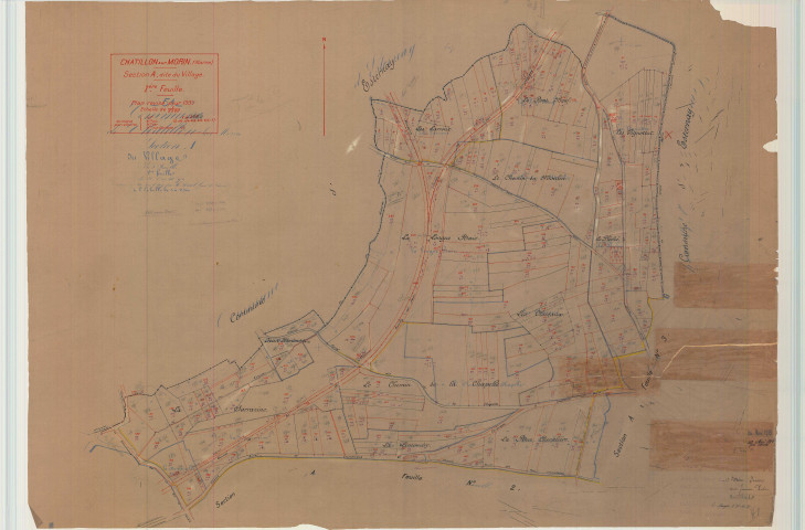 Châtillon-sur-Morin (51137). Section A1 échelle 1/2500, plan mis à jour pour 01/01/1935, non régulier (papier)
