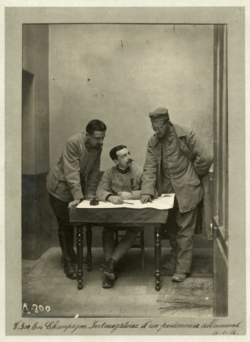 En Champagne. Interrogatoire d'un prisonnier allemand, 11 janvier 1916.