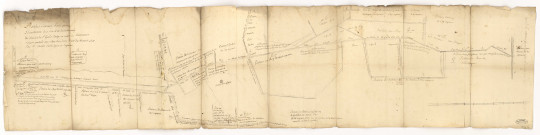 Plan des canaux faits pour l'écoulement des eaux et desséchement du marais de Saint-Gond érige en comte de Rommecourt fait par Paillard arpenteur, 1670