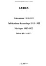 Ludes. Naissances, publications de mariage, mariages, décès 1913-1922