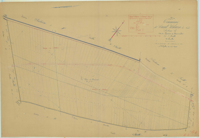Saint-Hilaire-le-Grand (51486). Section G2 2 échelle 1/2000, plan mis à jour pour 1935, plan non régulier (papier)