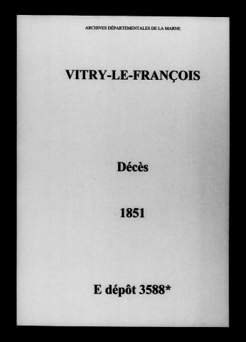 Vitry-le-François. Décès 1851