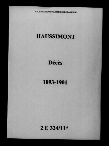 Haussimont. Décès 1893-1901