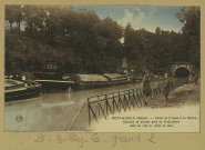 BILLY-LE-GRAND. 8-Mont-de-Billy : Canal de l'Aine à la Marne-Bateau en attente près du funiculaire dont on voit la voûte au loin.
ReimsÉdition Or Ch. Brunel.Sans date