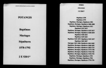 Potangis. Baptêmes, mariages, sépultures 1570-1792