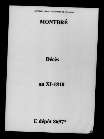 Montbré. Décès an XI-1810