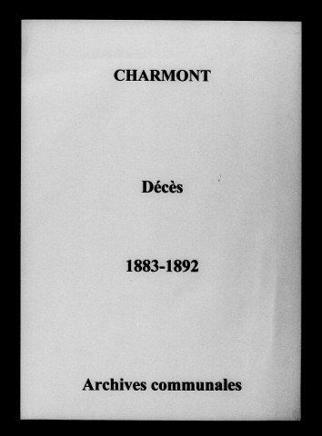 Charmont. Décès 1883-1892