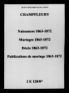 Champfleury. Naissances, mariages, décès, publications de mariage 1863-1872