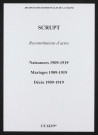 Scrupt. Naissances, mariages, décès 1909-1919 (reconstitutions)